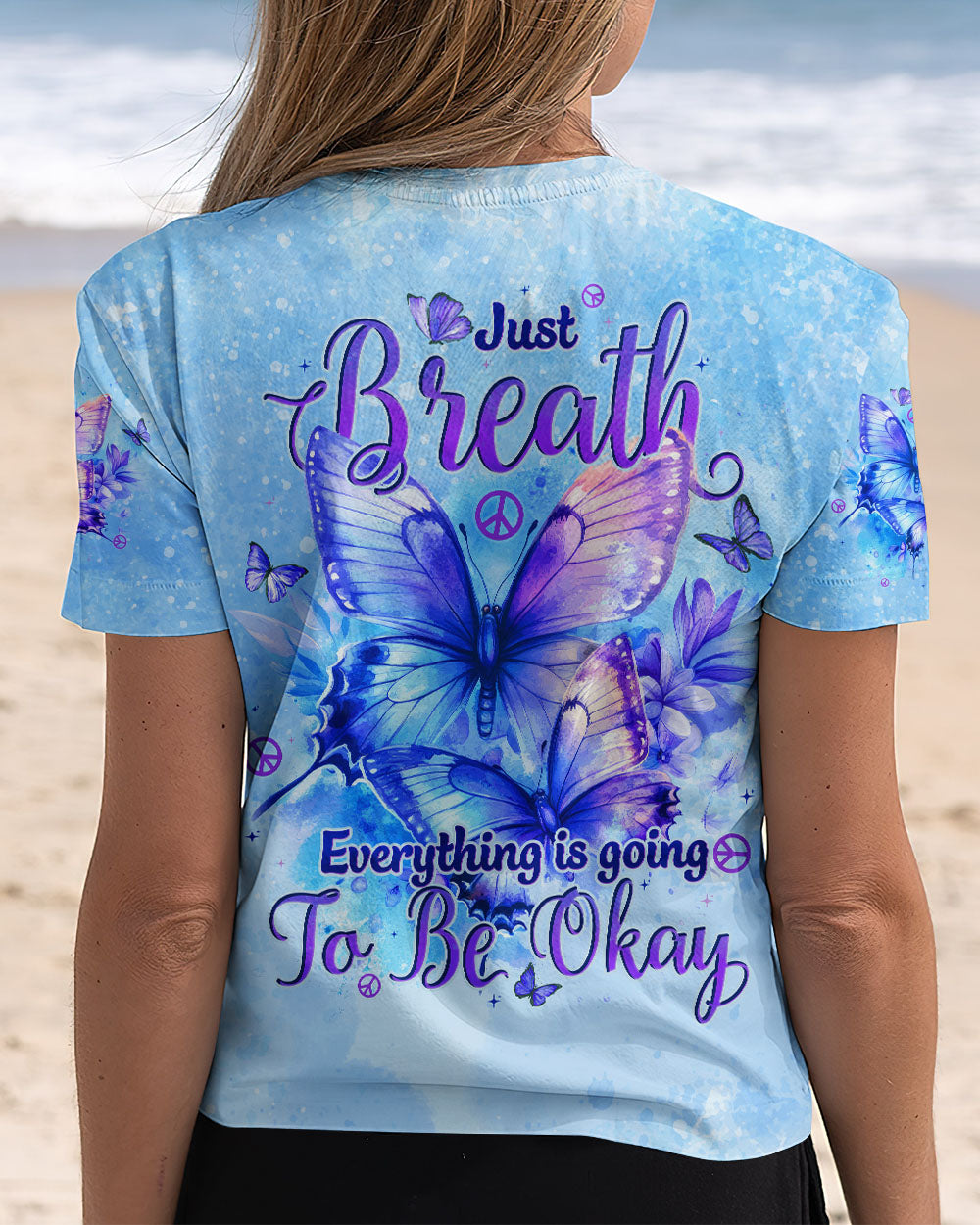 JUST BREATHE BUTTERFLIES ALL OVER PRINT - TYTD0302251