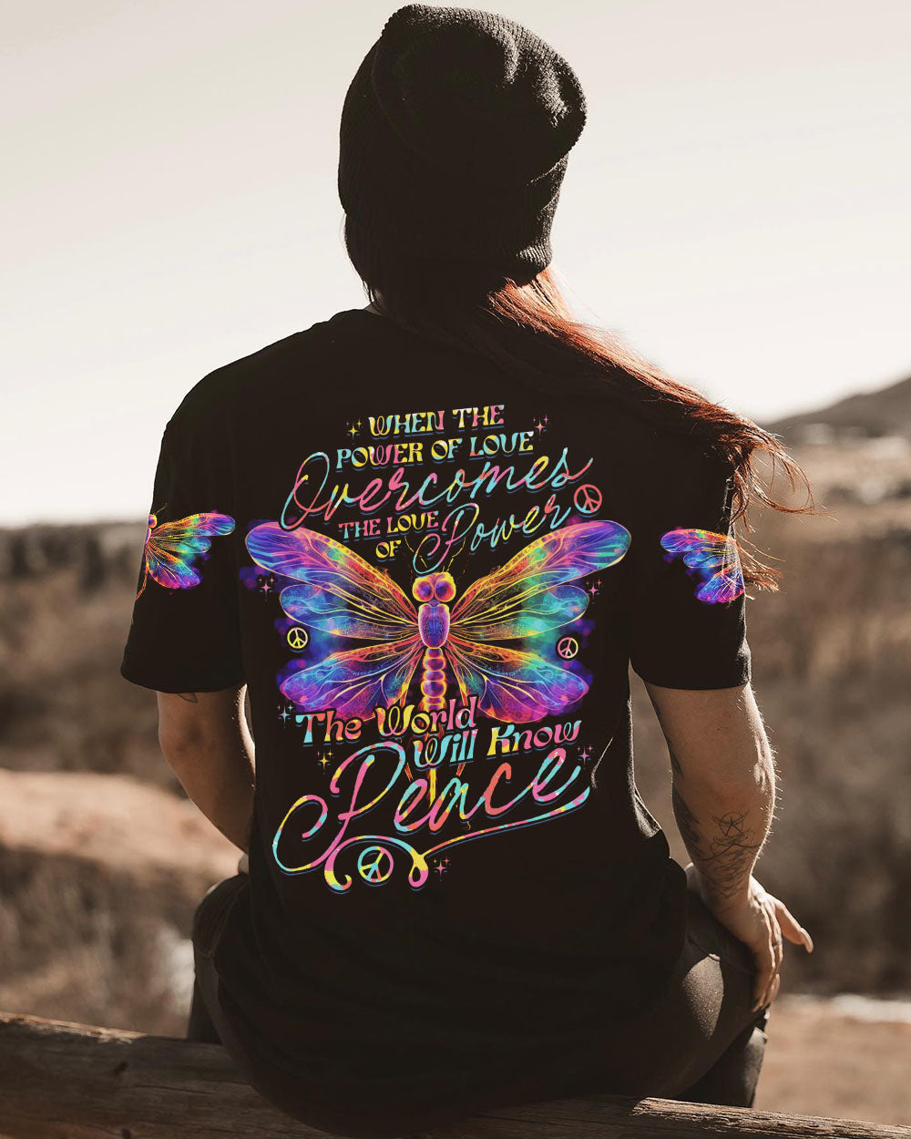 THE WORLD WILL KNOW PEACE DRAGONFLY ALL OVER PRINT - TYTD0307231