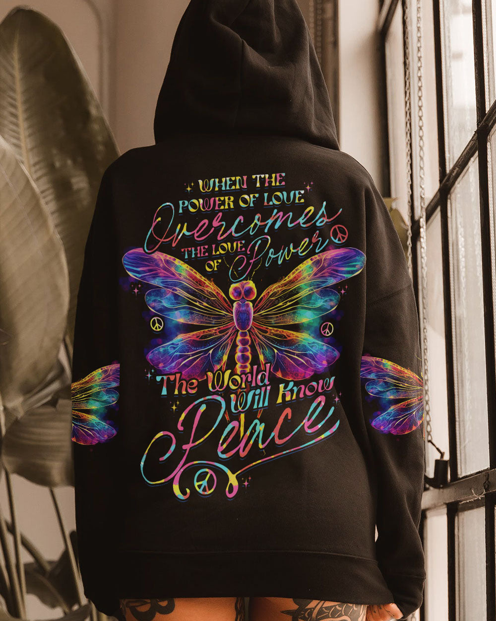 THE WORLD WILL KNOW PEACE DRAGONFLY ALL OVER PRINT - TYTD0307231