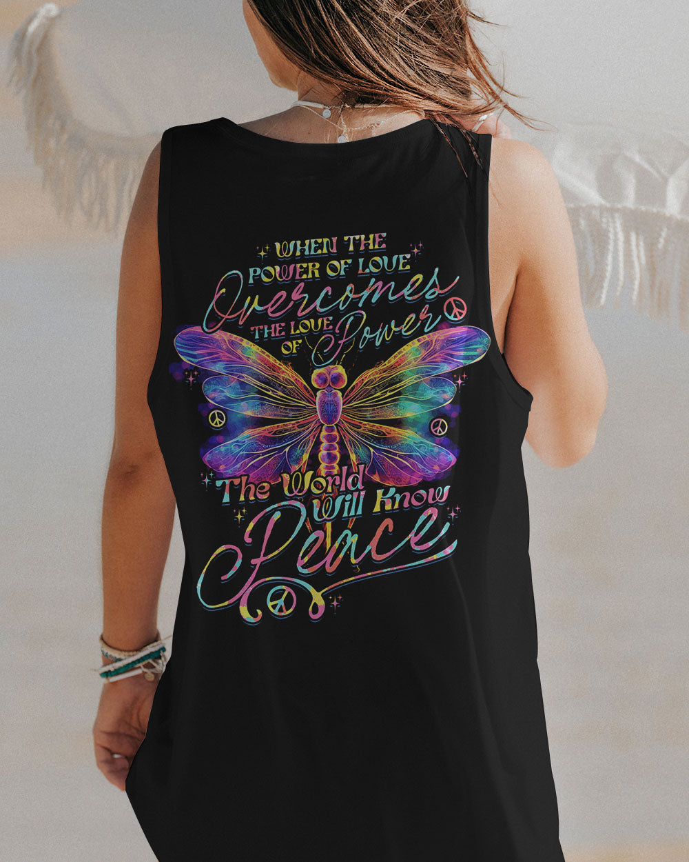 THE WORLD WILL KNOW PEACE DRAGONFLY ALL OVER PRINT - TYTD0307231