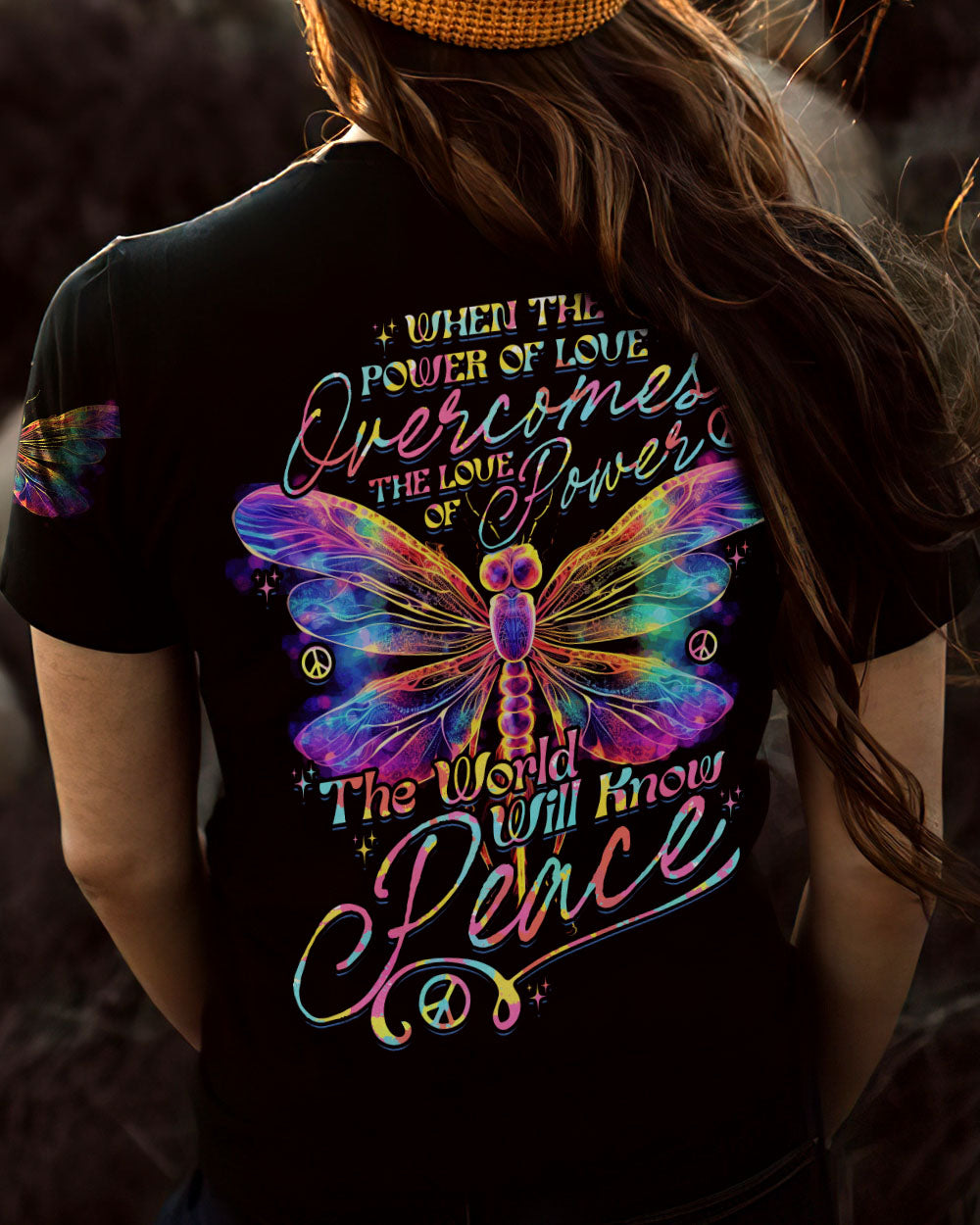 THE WORLD WILL KNOW PEACE DRAGONFLY ALL OVER PRINT - TYTD0307231