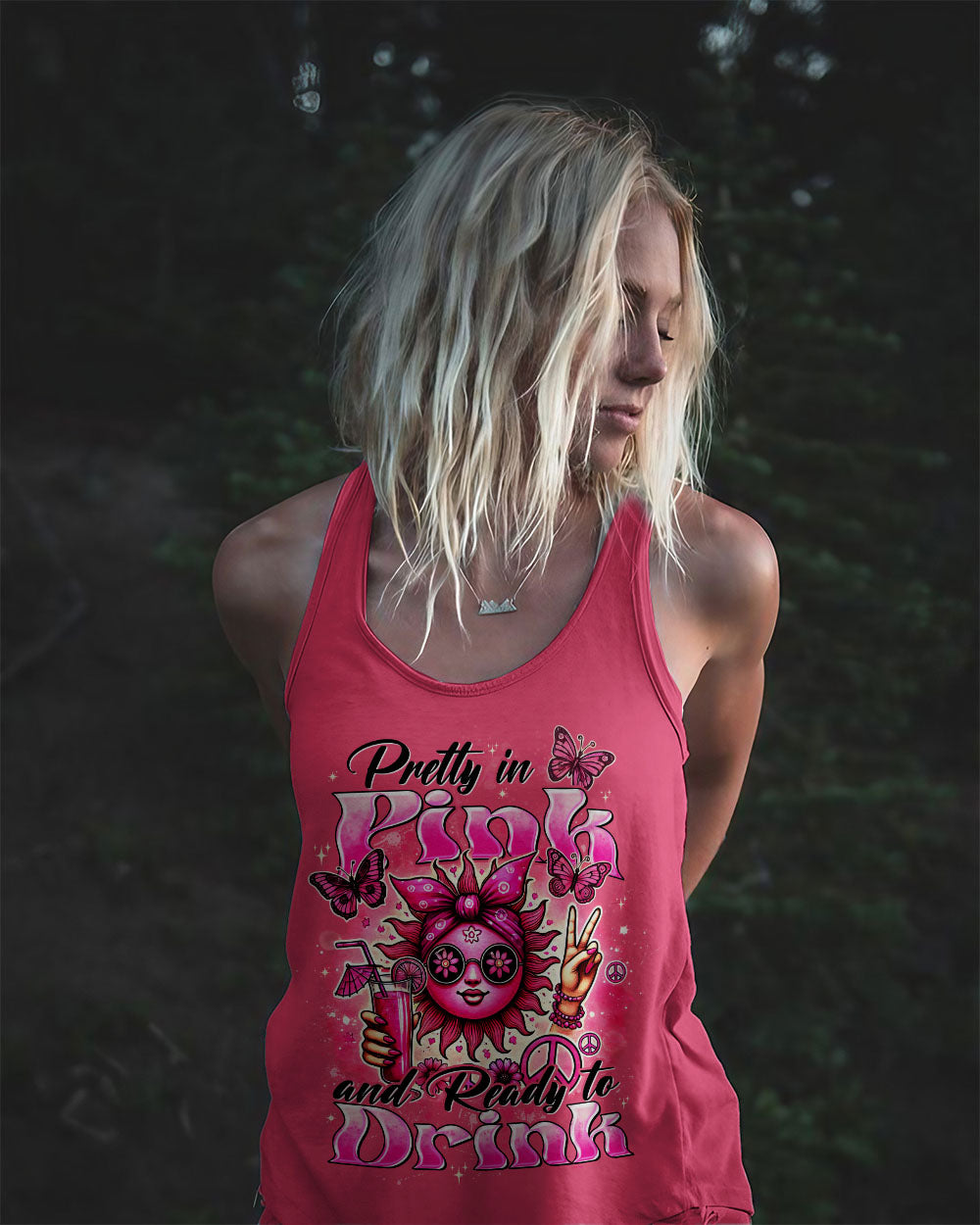 PRETTY IN PINK HIPPIE SUN ALL OVER PRINT - TYTD0307243