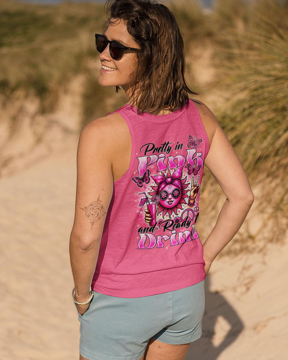 PRETTY IN PINK HIPPIE SUN ALL OVER PRINT - TYTD0307243