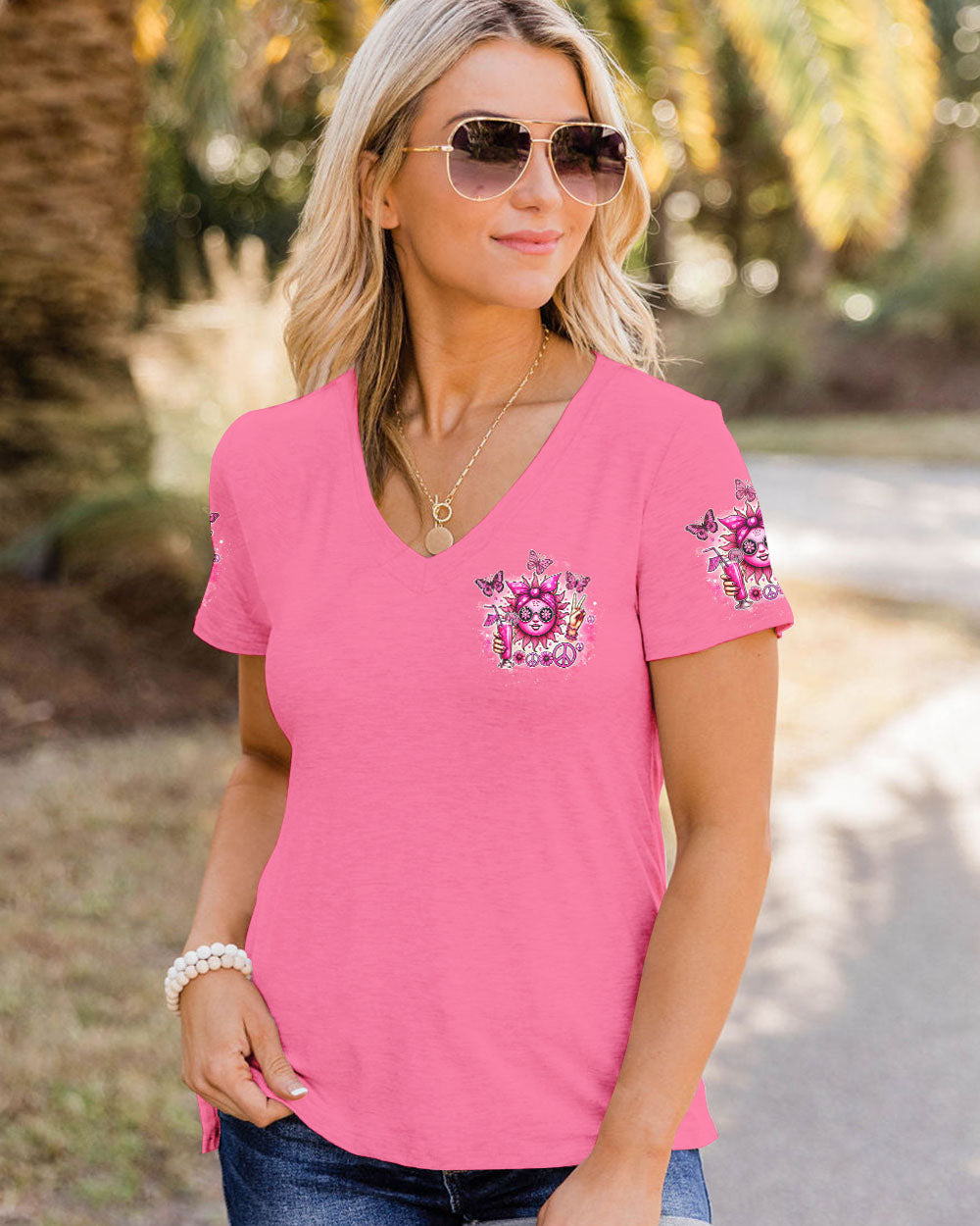 PRETTY IN PINK HIPPIE SUN ALL OVER PRINT - TYTD0307243