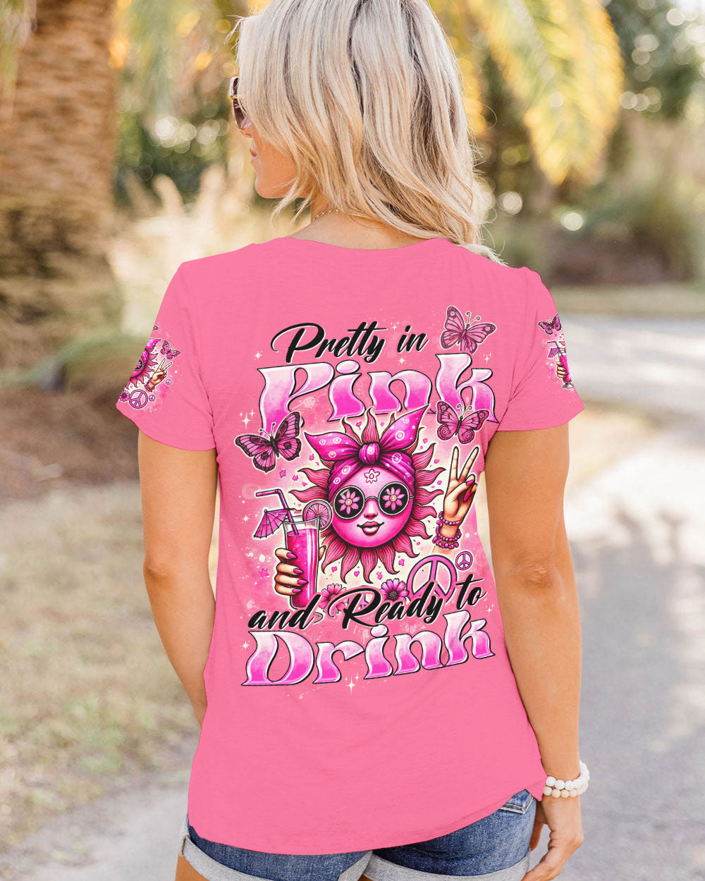 PRETTY IN PINK HIPPIE SUN ALL OVER PRINT - TYTD0307243