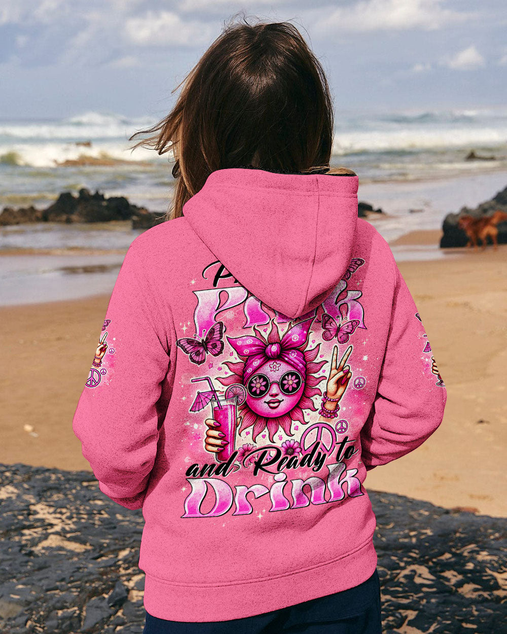 PRETTY IN PINK HIPPIE SUN ALL OVER PRINT - TYTD0307243