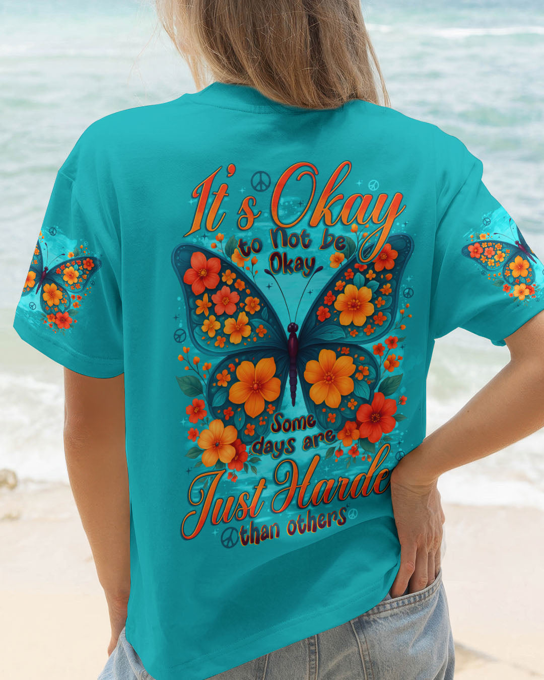 IT'S OKAY TO NOT BE OKAY BUTTERFLY ALL OVER PRINT - TYTD0409251