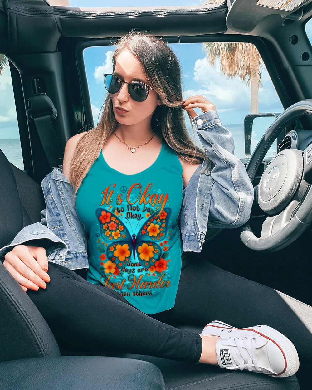 IT'S OKAY TO NOT BE OKAY BUTTERFLY ALL OVER PRINT - TYTD0409251