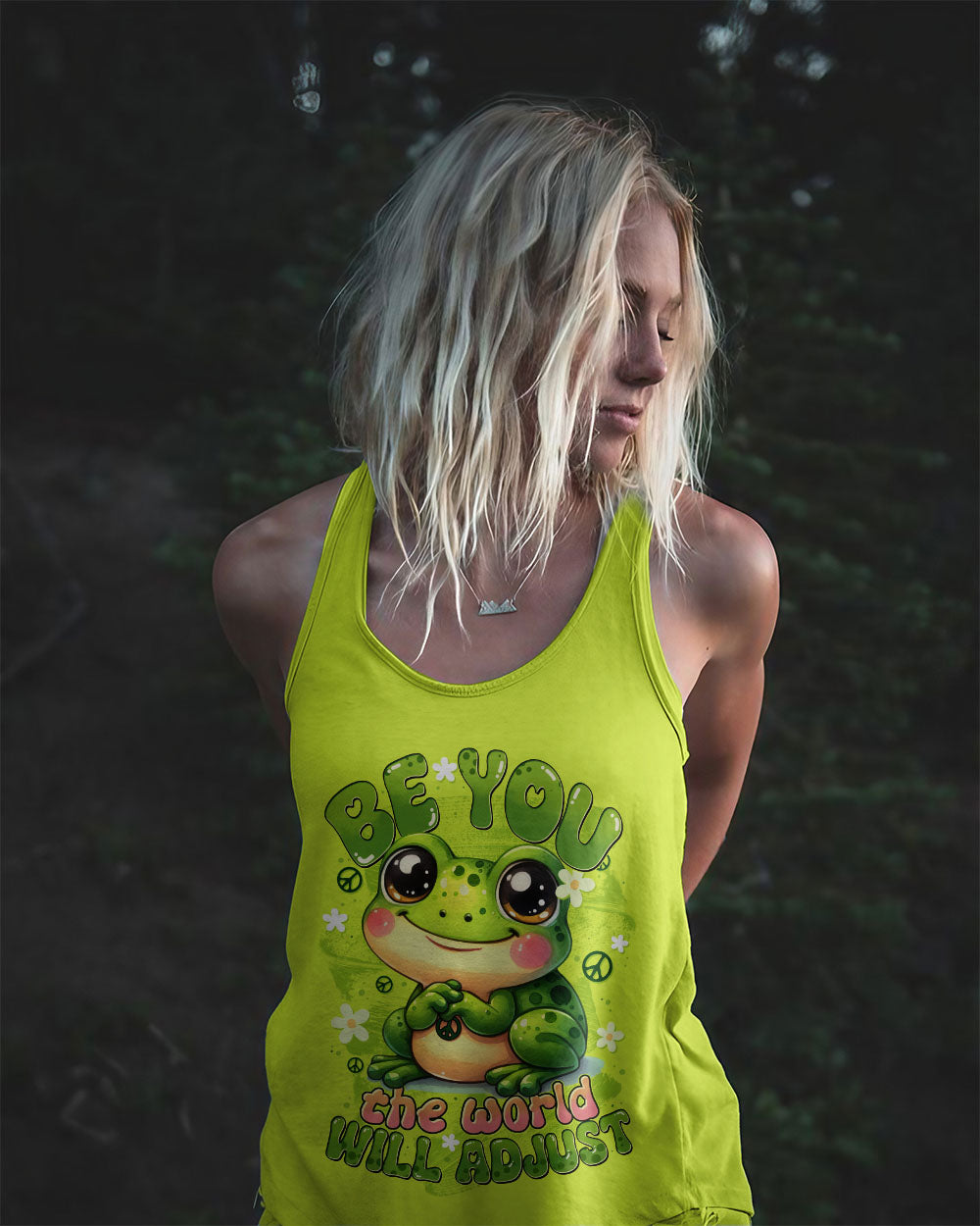BE YOU THE WORLD WILL ADJUST FROG ALL OVER PRINT - TYTD0409253
