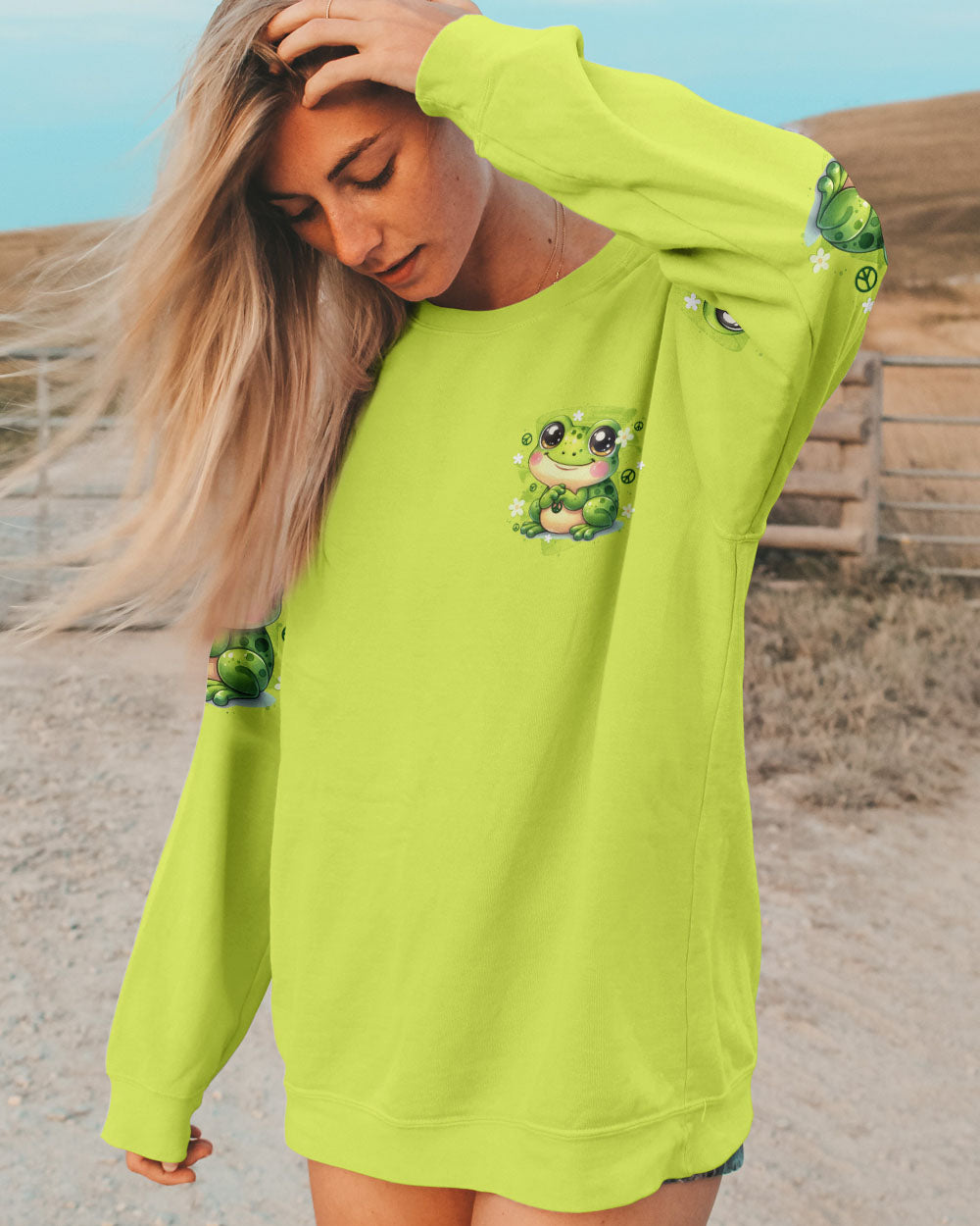 BE YOU THE WORLD WILL ADJUST FROG ALL OVER PRINT - TYTD0409253