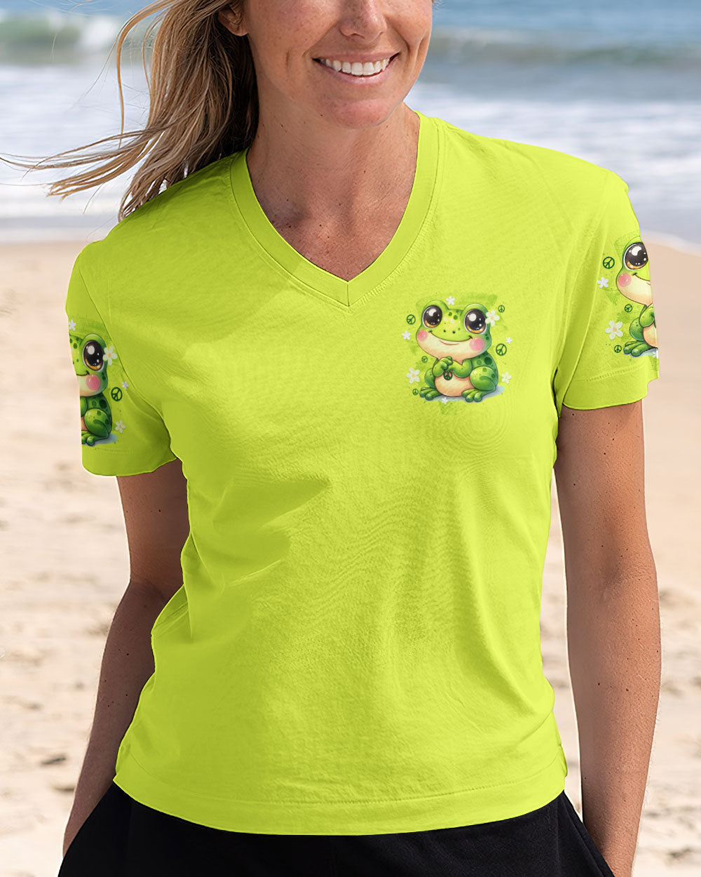 BE YOU THE WORLD WILL ADJUST FROG ALL OVER PRINT - TYTD0409253