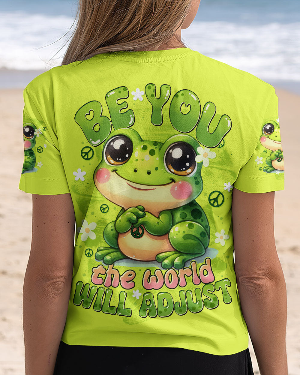 BE YOU THE WORLD WILL ADJUST FROG ALL OVER PRINT - TYTD0409253