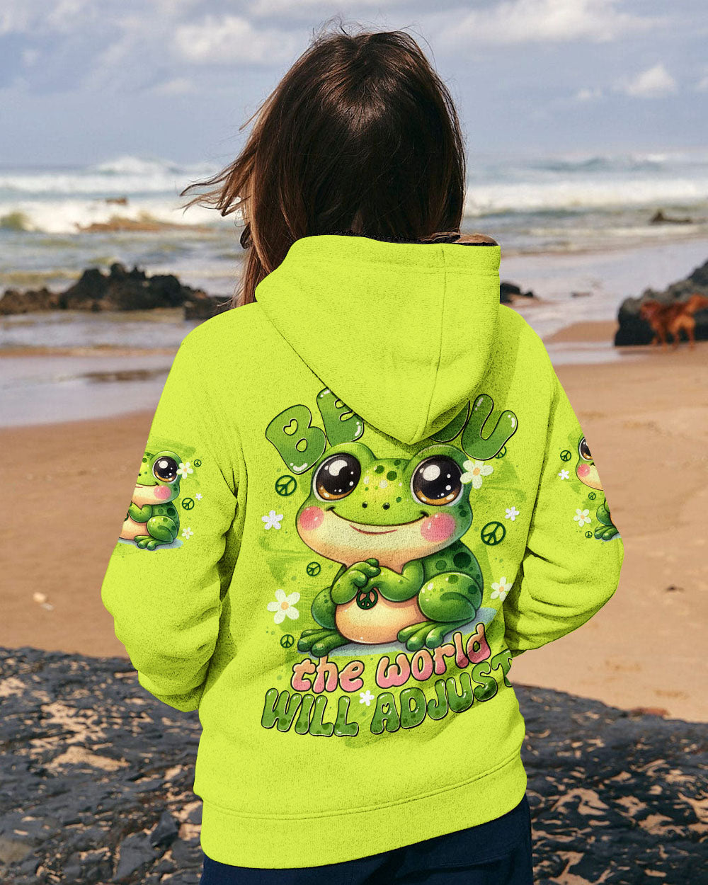 BE YOU THE WORLD WILL ADJUST FROG ALL OVER PRINT - TYTD0409253