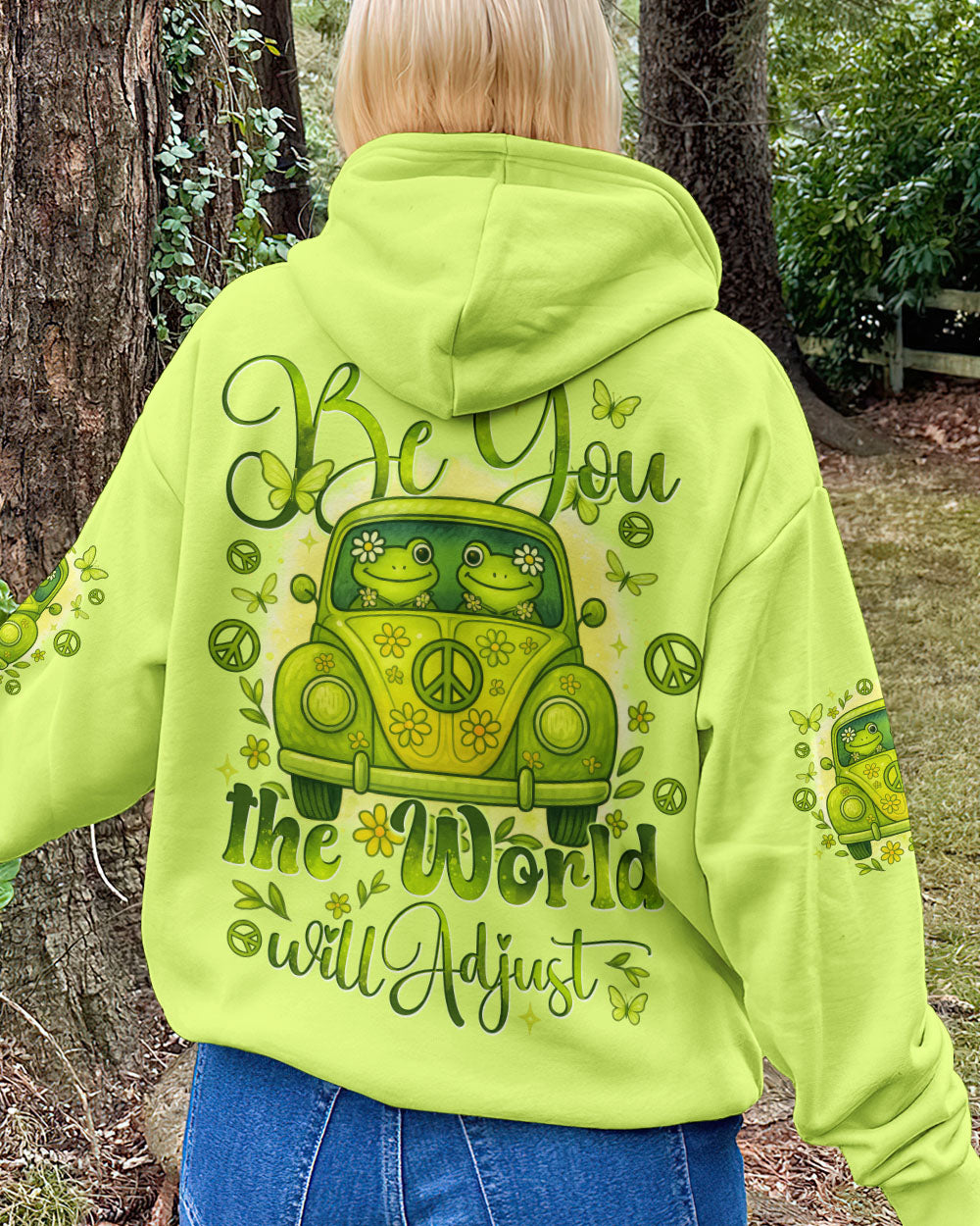 BE YOU THE WORLD WILL ADJUST FROG ALL OVER PRINT - TYTD04253
