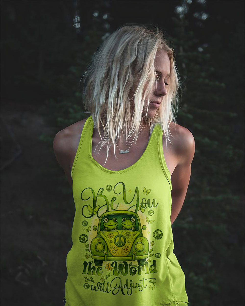 BE YOU THE WORLD WILL ADJUST FROG ALL OVER PRINT - TYTD04253