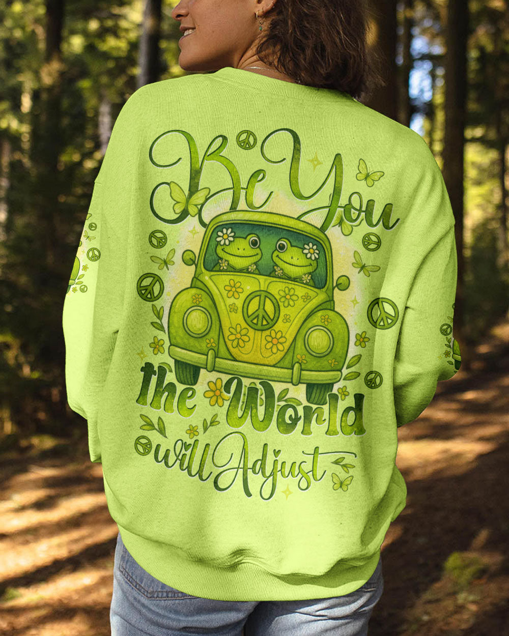 BE YOU THE WORLD WILL ADJUST FROG ALL OVER PRINT - TYTD04253