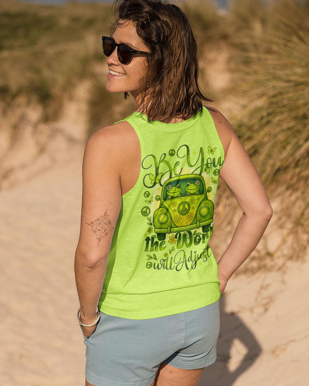 BE YOU THE WORLD WILL ADJUST FROG ALL OVER PRINT - TYTD04253