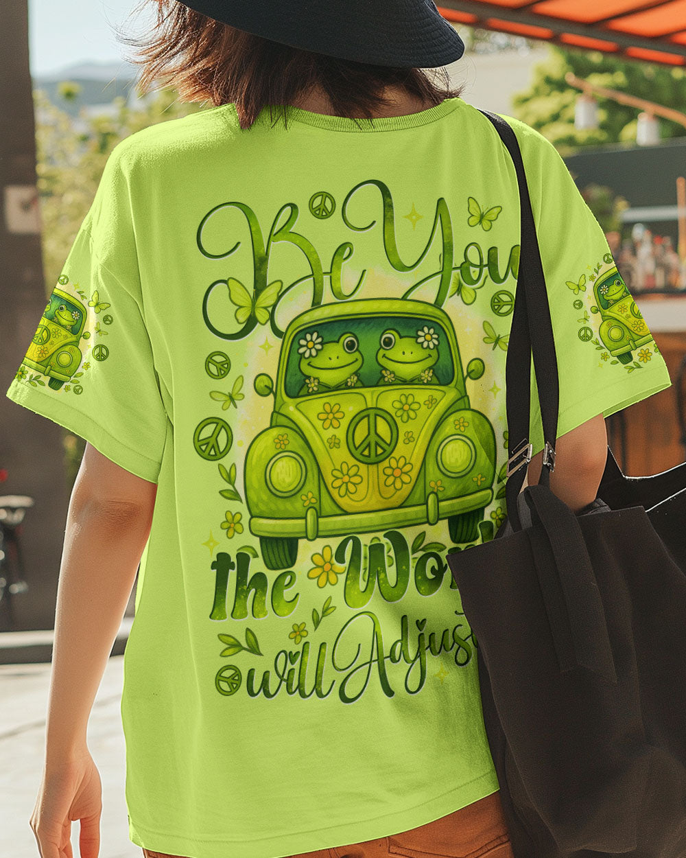 BE YOU THE WORLD WILL ADJUST FROG ALL OVER PRINT - TYTD04253