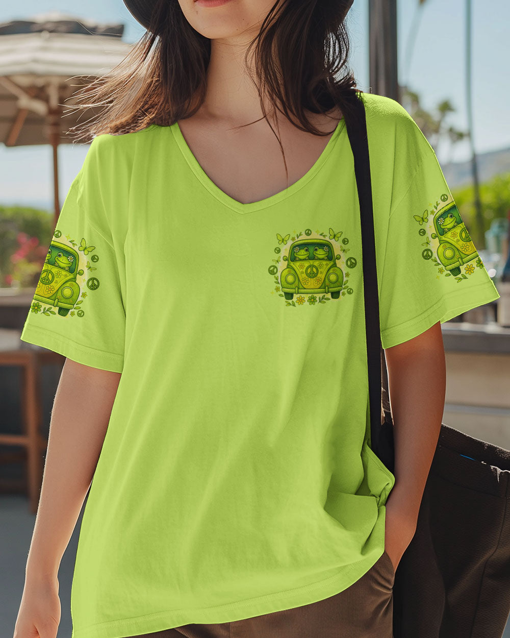 BE YOU THE WORLD WILL ADJUST FROG ALL OVER PRINT - TYTD04253