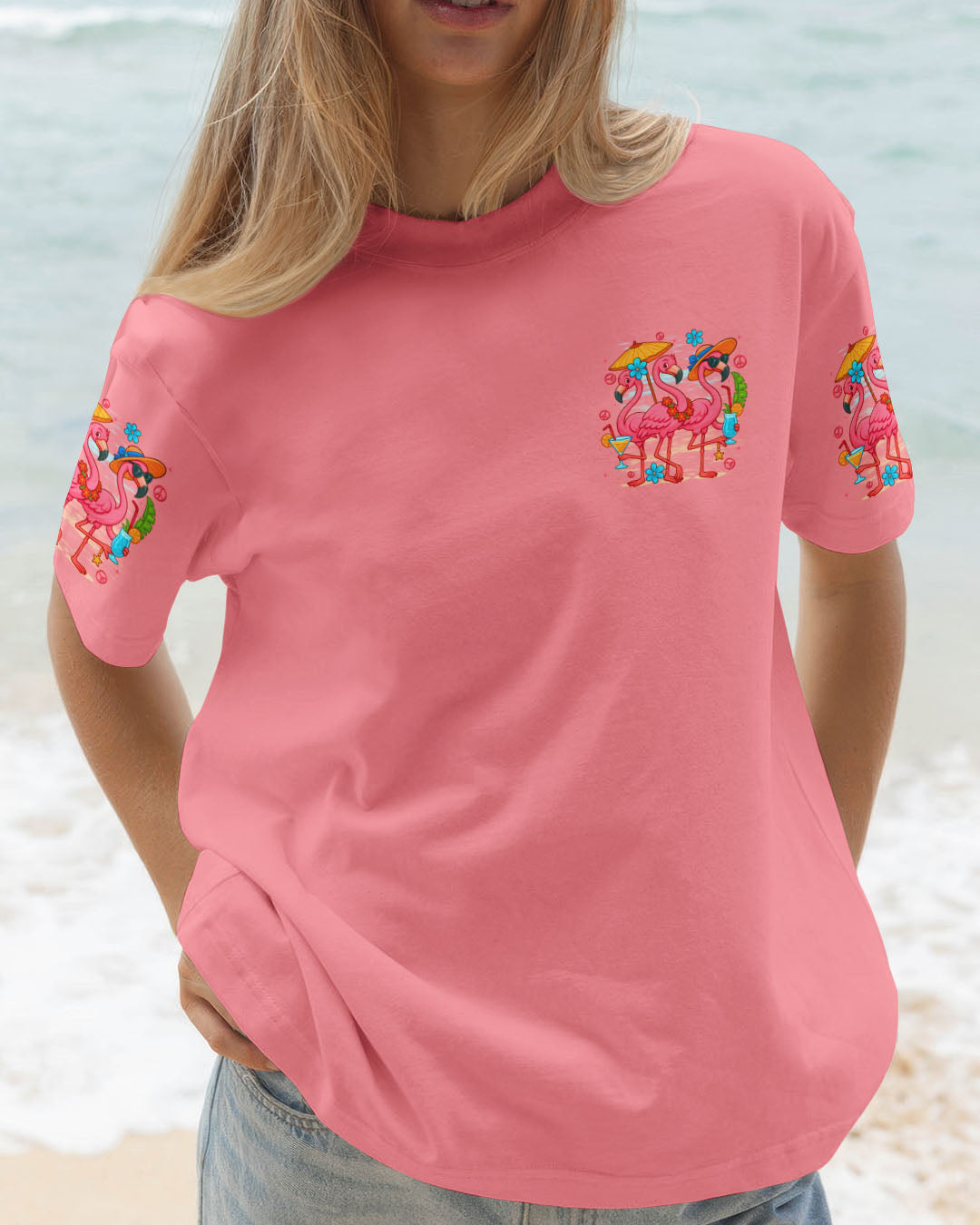 LET'S GO GIRLS FLAMINGO ALL OVER PRINT - TYTD0505251