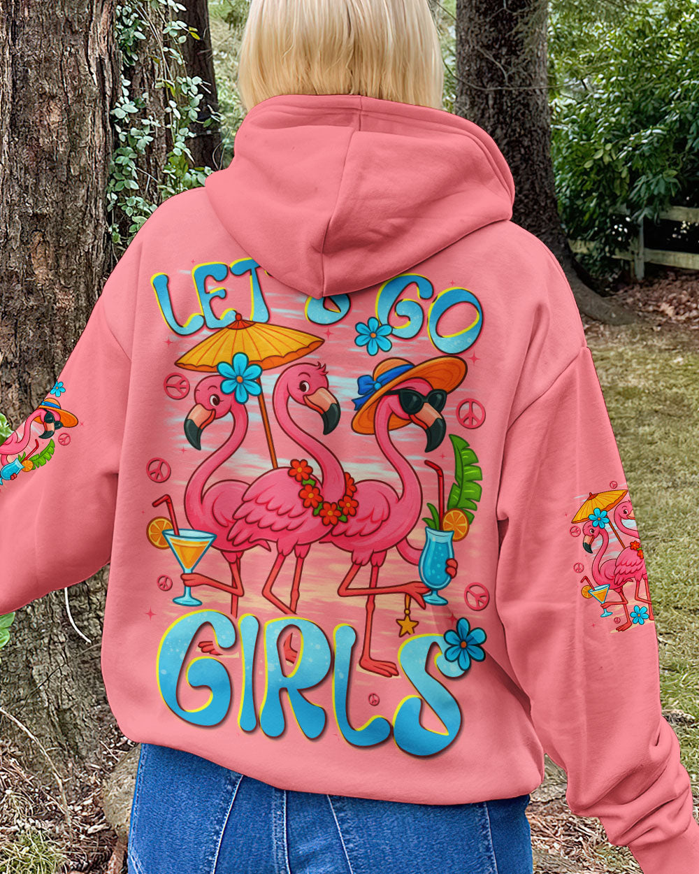 LET'S GO GIRLS FLAMINGO ALL OVER PRINT - TYTD0505251