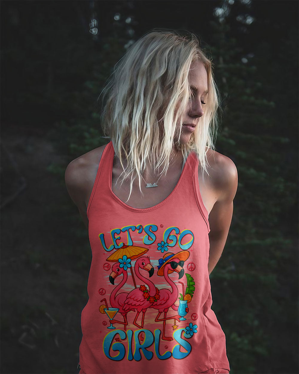 LET'S GO GIRLS FLAMINGO ALL OVER PRINT - TYTD0505251