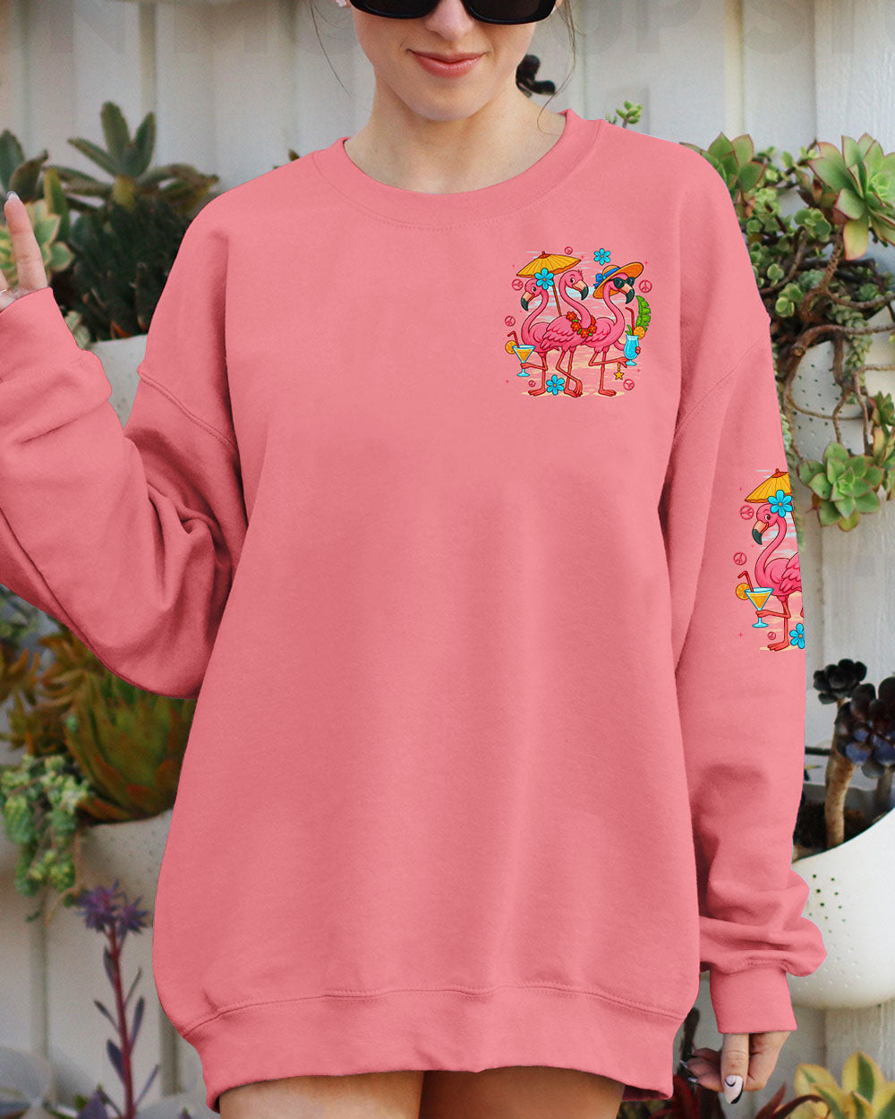 LET'S GO GIRLS FLAMINGO ALL OVER PRINT - TYTD0505251