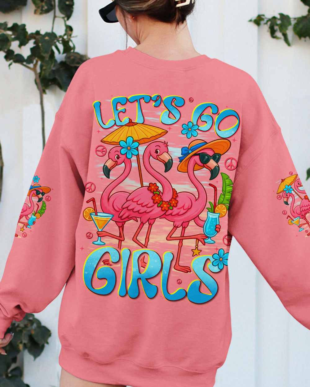 LET'S GO GIRLS FLAMINGO ALL OVER PRINT - TYTD0505251