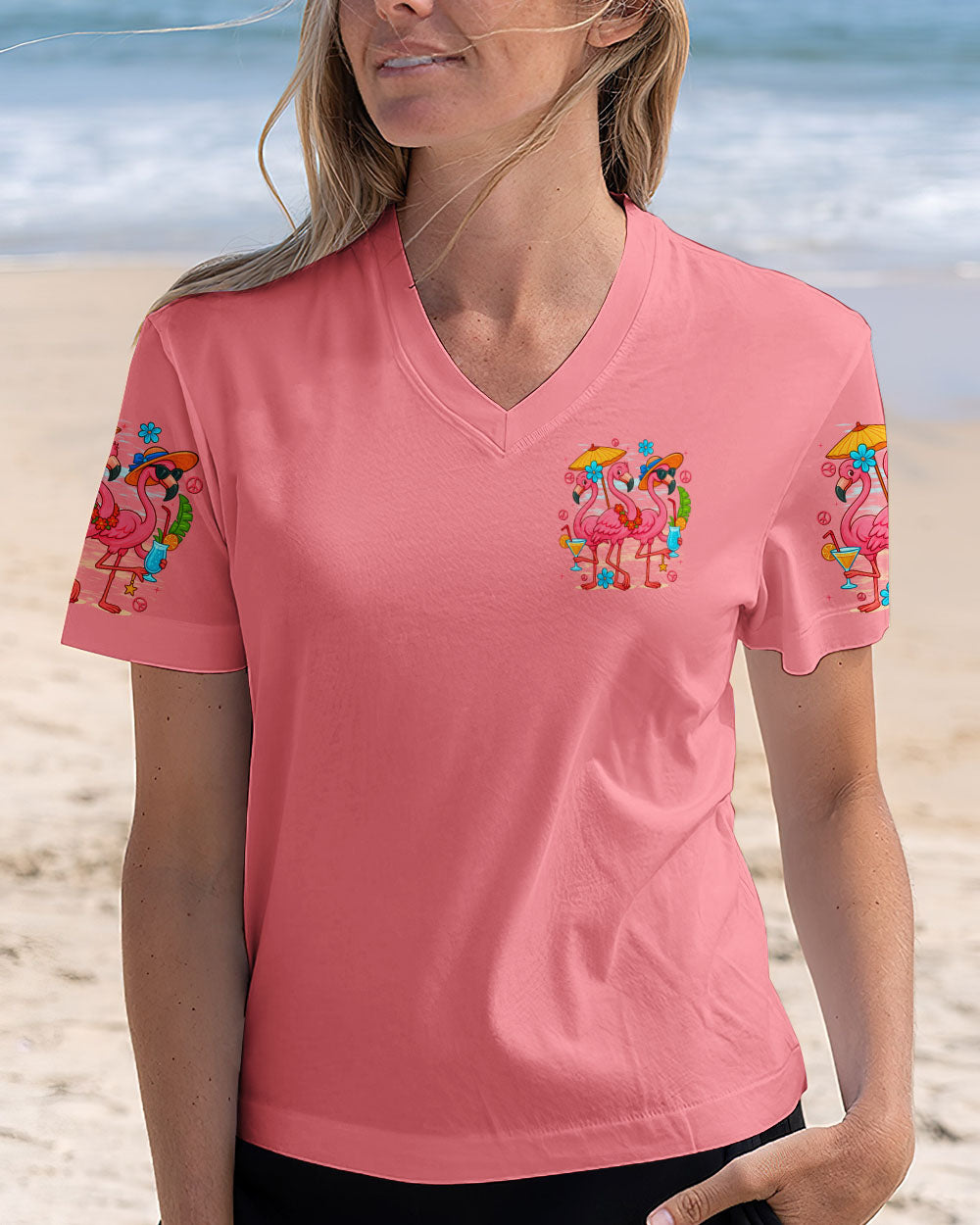 LET'S GO GIRLS FLAMINGO ALL OVER PRINT - TYTD0505251