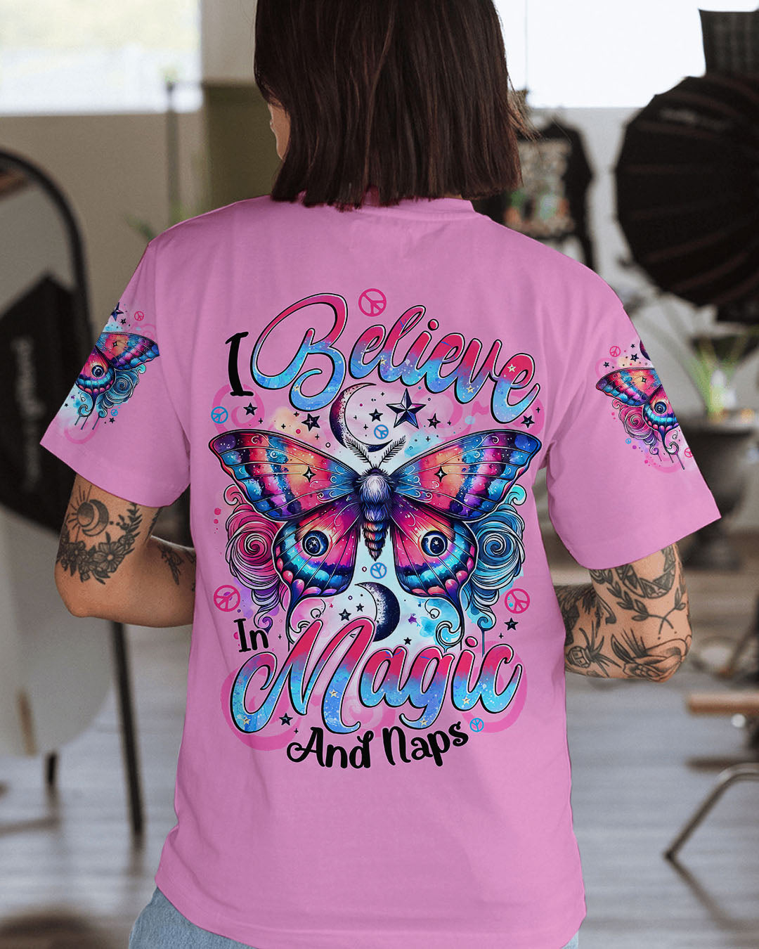 I BELIEVE IN MAGIC AND NAPS BUTTERFLY ALL OVER PRINT - TYTD0508254