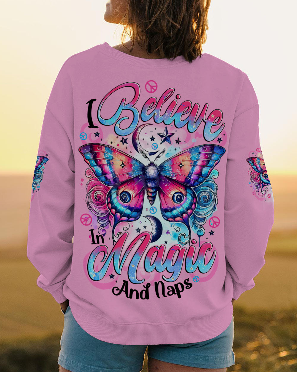 I BELIEVE IN MAGIC AND NAPS BUTTERFLY ALL OVER PRINT - TYTD0508254