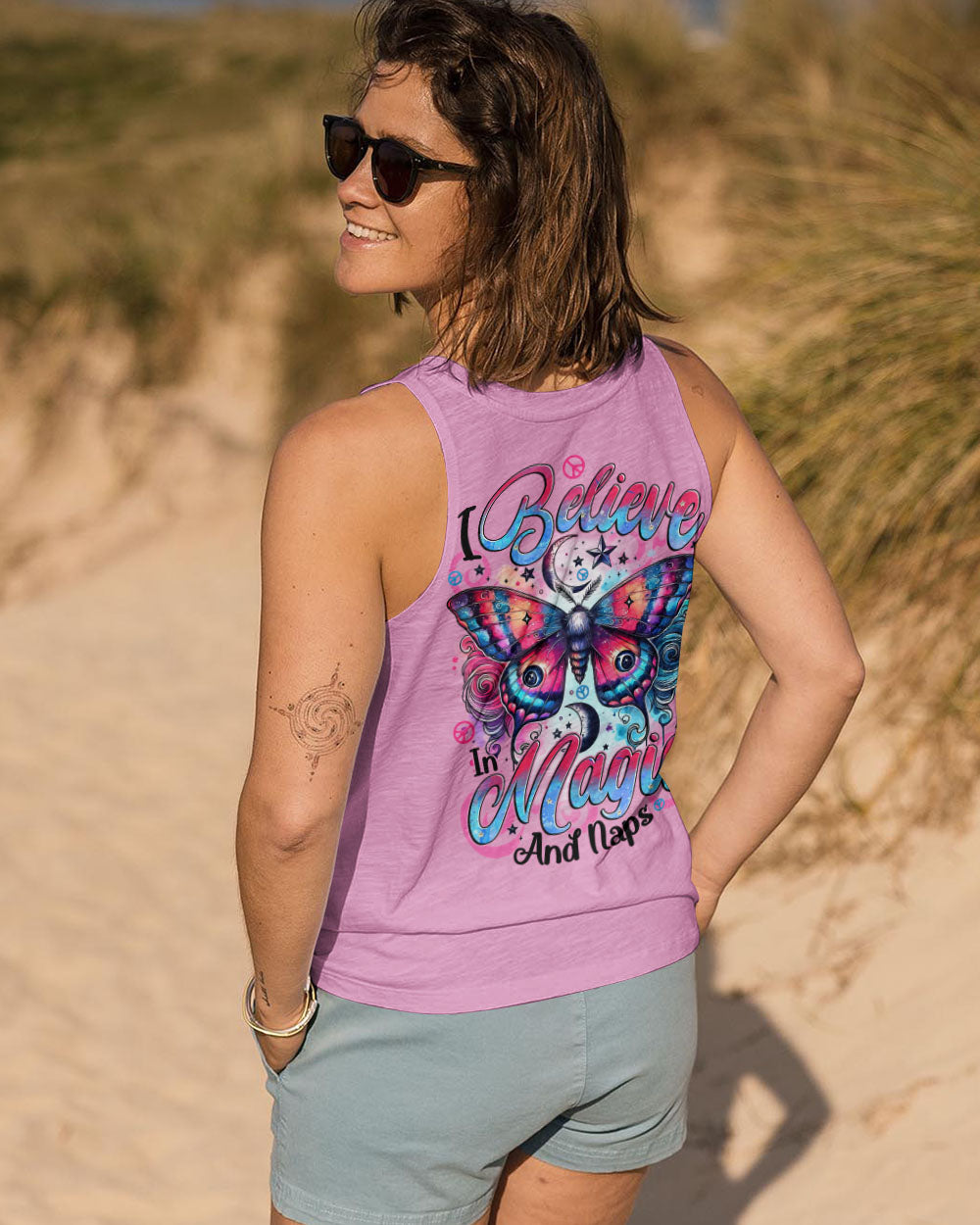 I BELIEVE IN MAGIC AND NAPS BUTTERFLY ALL OVER PRINT - TYTD0508254