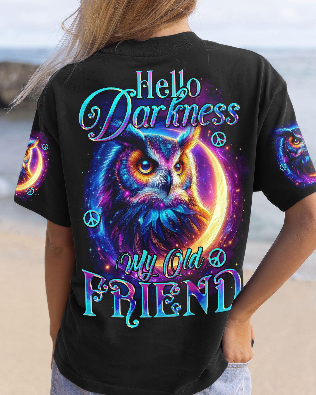 HELLO DARKNESS MY OLD FRIEND OWL ALL OVER PRINT - TYTD0611251