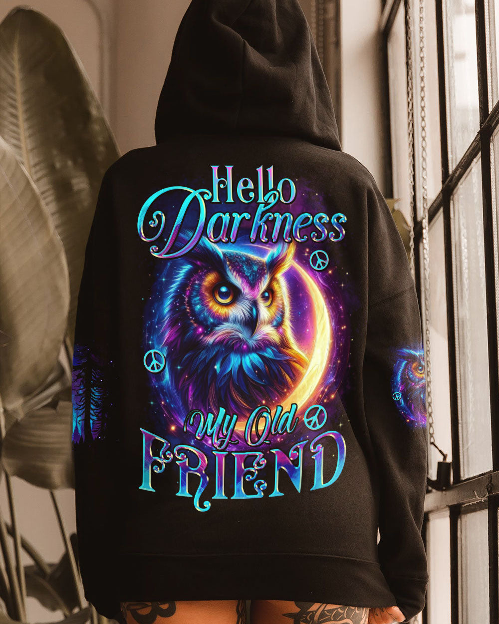 HELLO DARKNESS MY OLD FRIEND OWL ALL OVER PRINT - TYTD0611251