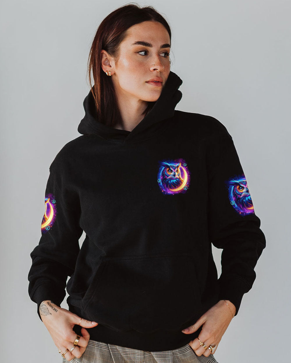 HELLO DARKNESS MY OLD FRIEND OWL ALL OVER PRINT - TYTD0611251