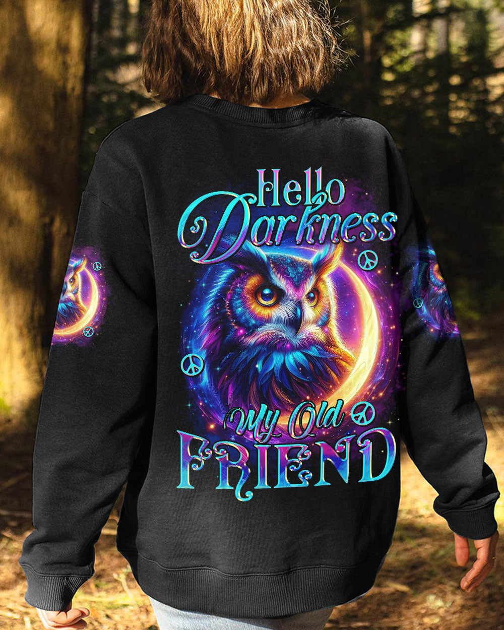 HELLO DARKNESS MY OLD FRIEND OWL ALL OVER PRINT - TYTD0611251