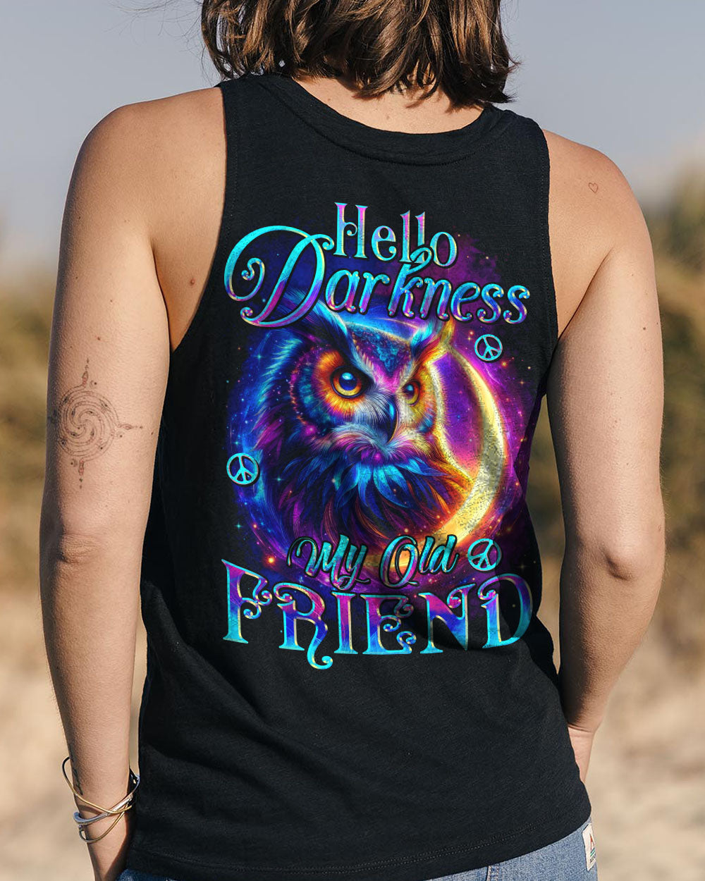 HELLO DARKNESS MY OLD FRIEND OWL ALL OVER PRINT - TYTD0611251