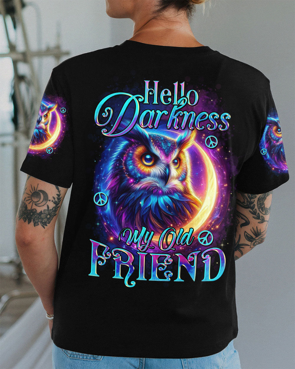 HELLO DARKNESS MY OLD FRIEND OWL ALL OVER PRINT - TYTD0611251