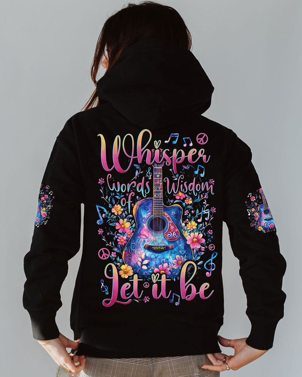 WHISPER WORDS OF WISDOM LET IT BE GUITAR FLOWERS ALL OVER PRINT - TYTD0612242