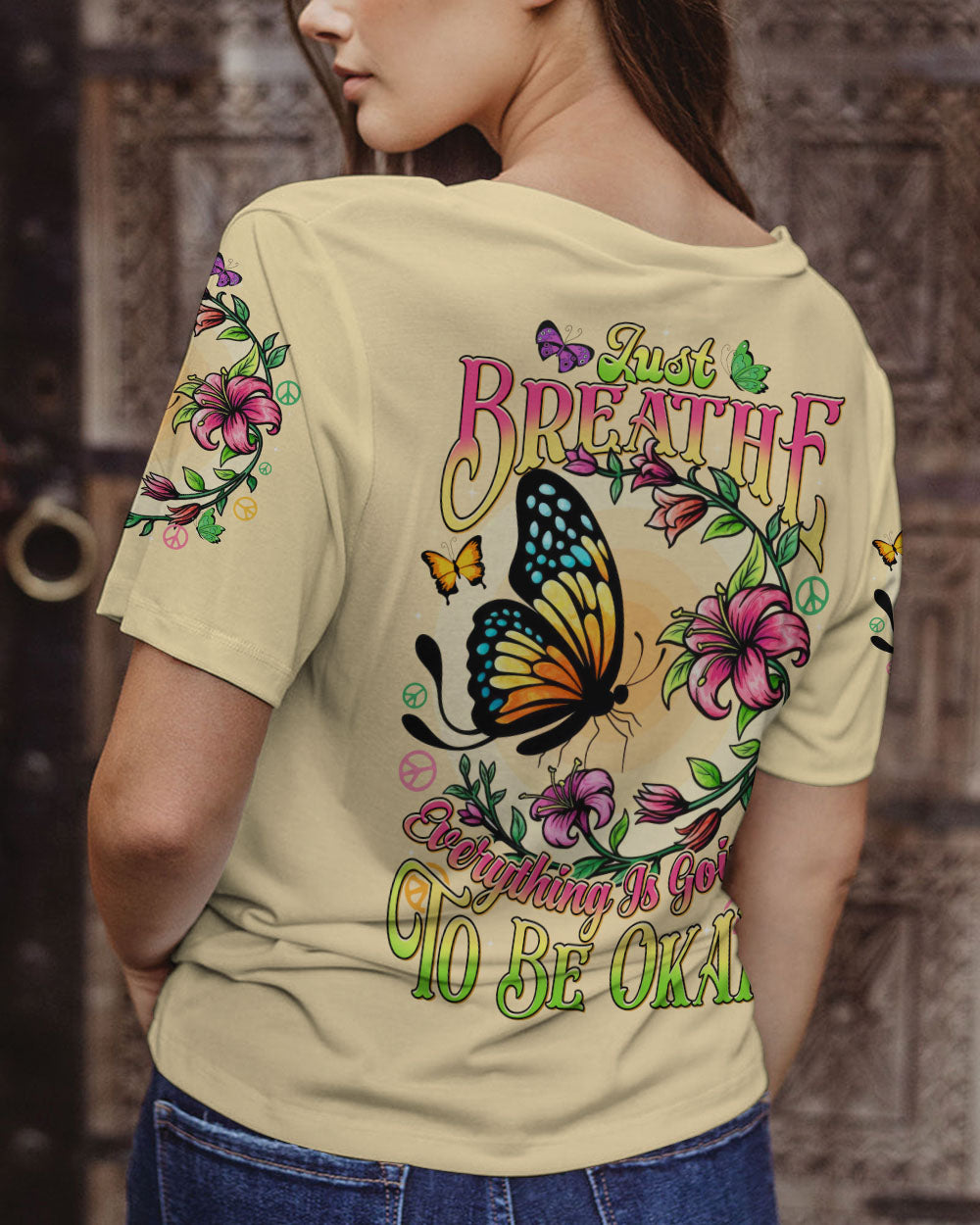 JUST BREATHE BUTTERFLY ALL OVER PRINT - TYTD0707252