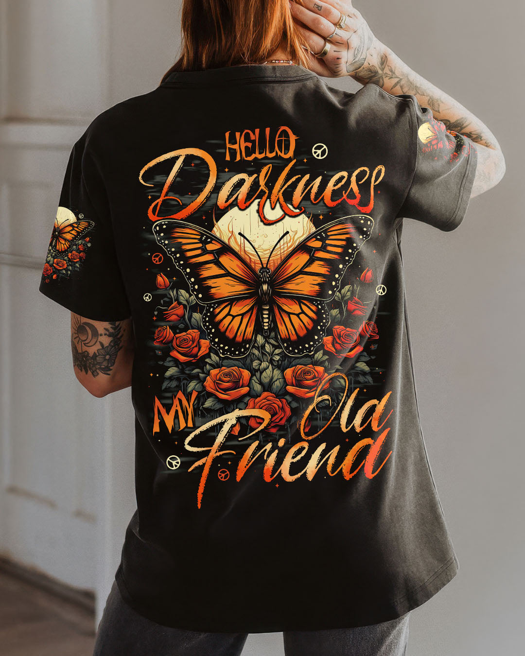 HELLO DARKNESS MY OLD FRIEND BUTTERFLY ALL OVER PRINT - TYTD0710251