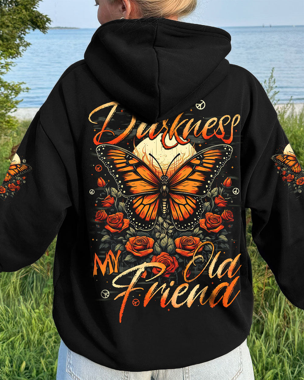HELLO DARKNESS MY OLD FRIEND BUTTERFLY ALL OVER PRINT - TYTD0710251