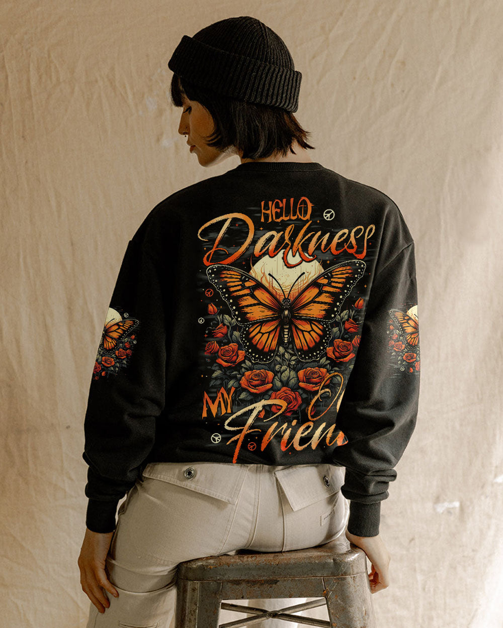 HELLO DARKNESS MY OLD FRIEND BUTTERFLY ALL OVER PRINT - TYTD0710251