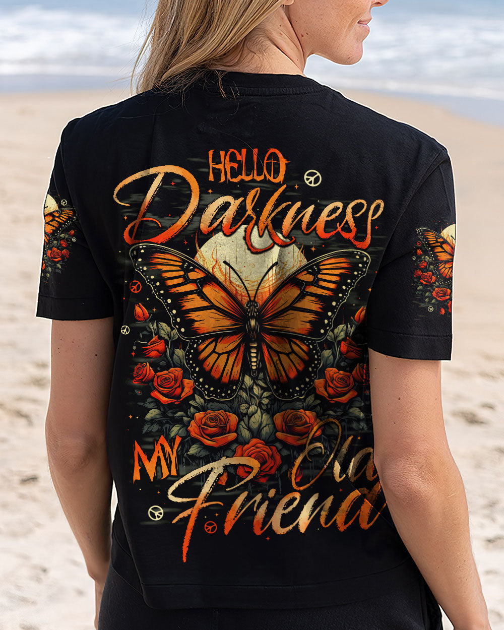 HELLO DARKNESS MY OLD FRIEND BUTTERFLY ALL OVER PRINT - TYTD0710251