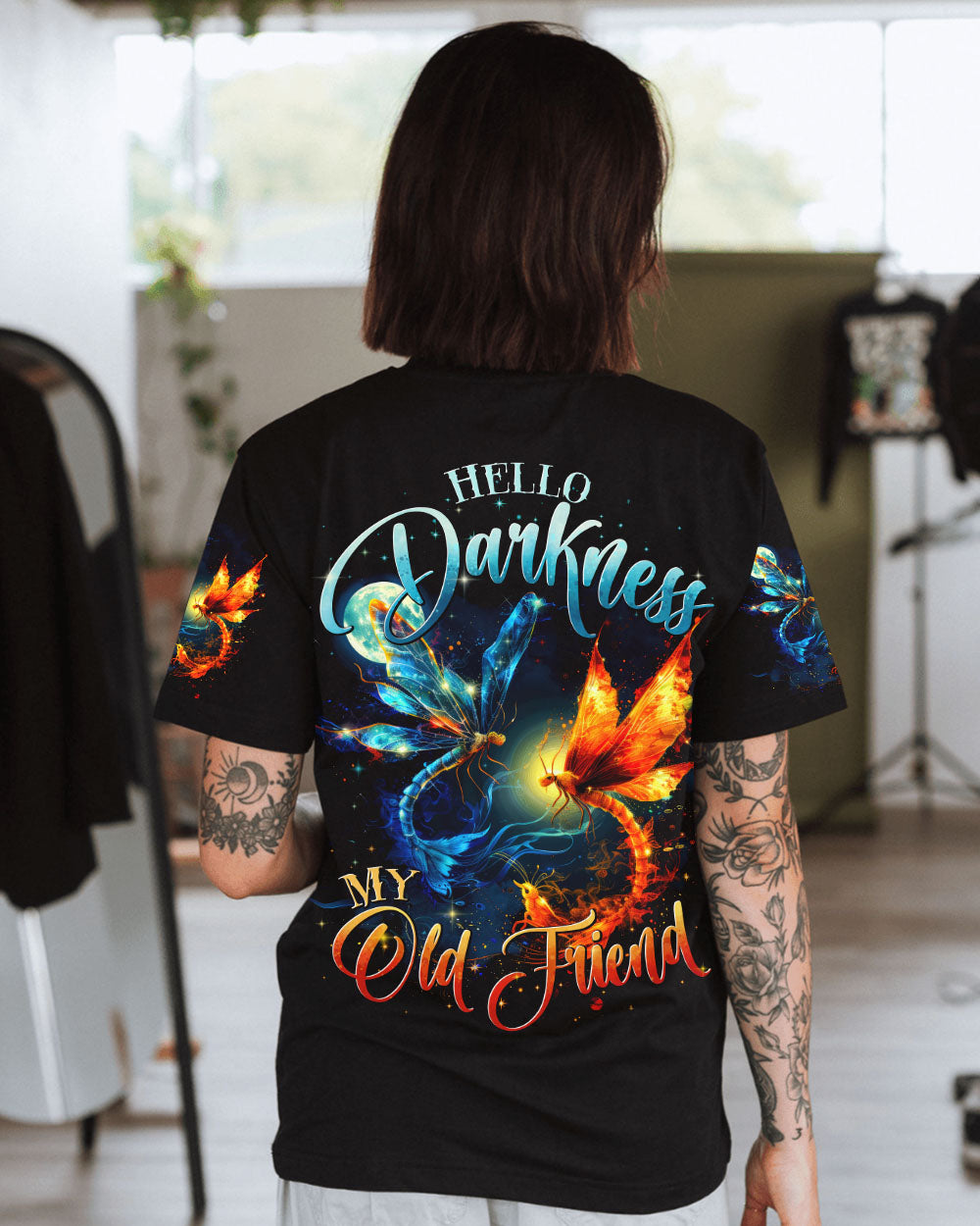 HELLO DARKNESS MY OLD FRIEND DRAGONFLIES ALL OVER PRINT - TYTD0711242