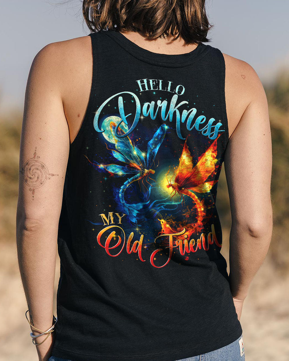 HELLO DARKNESS MY OLD FRIEND DRAGONFLIES ALL OVER PRINT - TYTD0711242