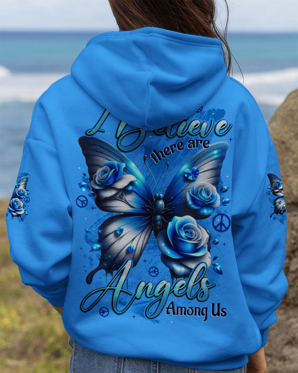 I BELIEVE THERE ARE ANGELS AMONG US BUTTERFLY ALL OVER PRINT - TYTD0801261