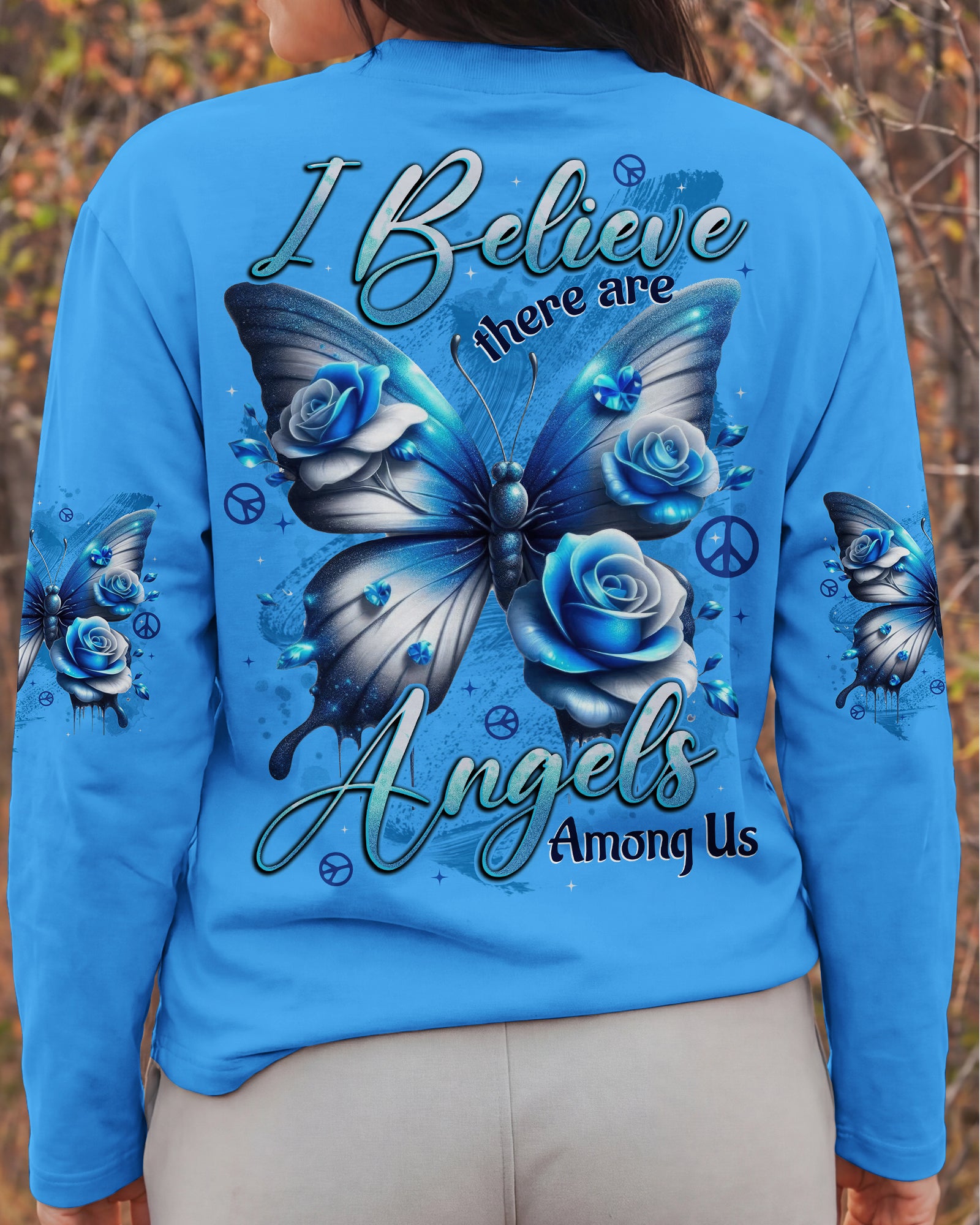 I BELIEVE THERE ARE ANGELS AMONG US BUTTERFLY ALL OVER PRINT - TYTD0801261