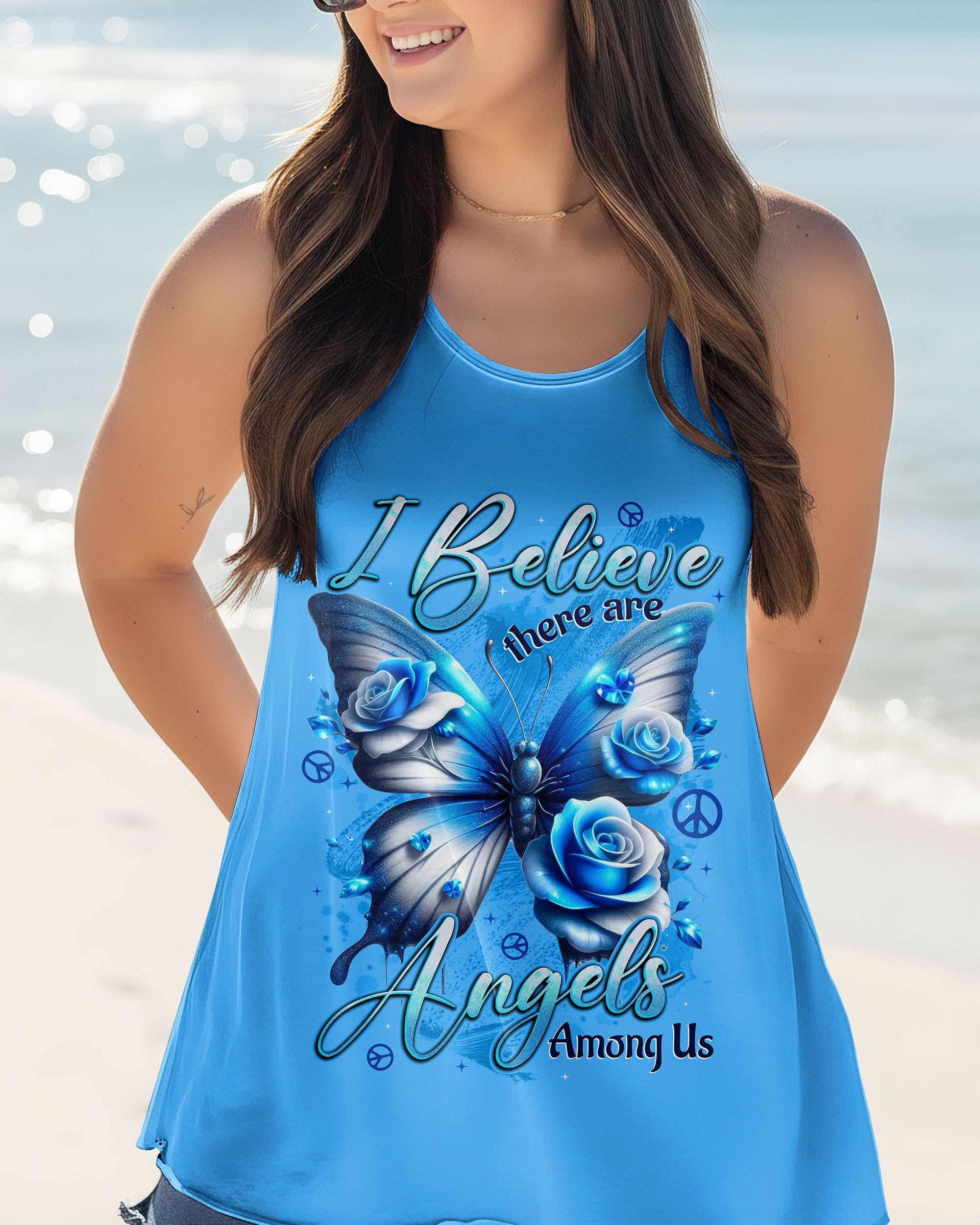 I BELIEVE THERE ARE ANGELS AMONG US BUTTERFLY ALL OVER PRINT - TYTD0801261
