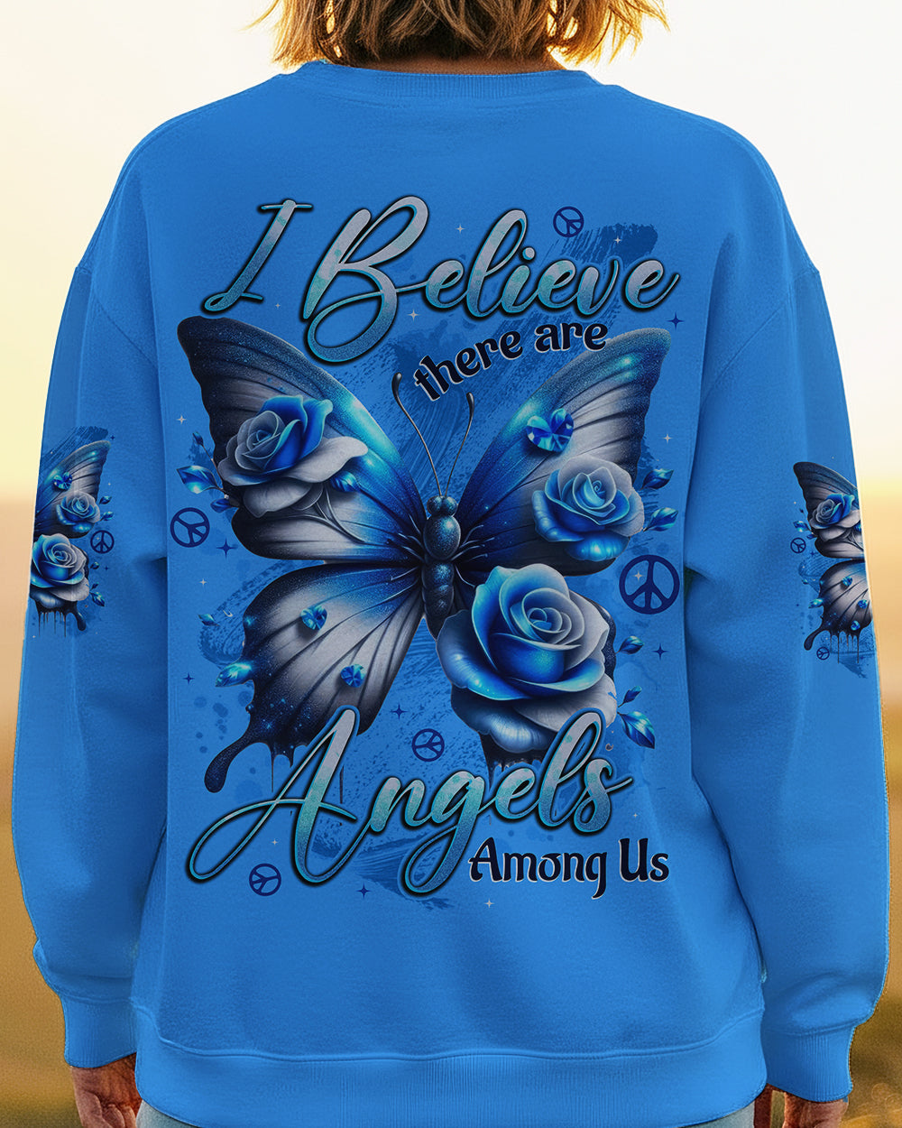 I BELIEVE THERE ARE ANGELS AMONG US BUTTERFLY ALL OVER PRINT - TYTD0801261